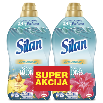 Silan Aromatherapy Maldives mehčalec za perilo, 2x1,36 l