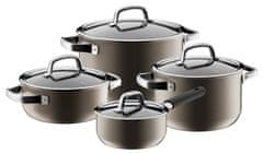 WMF Fusiontec Mineral Pro 4-delni set posode, 16/16/20/24 cm, stekleni pokrovi, temno bronast (514875290)