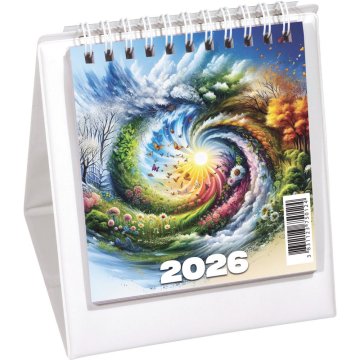 Koledar namizni piramida bela 2026