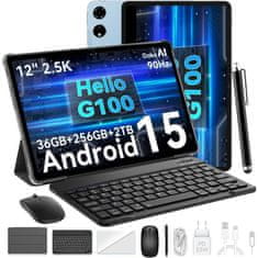 Blackview MEGA 3 12" 12GB+256GB LTE, komplet tipk.+miška modra