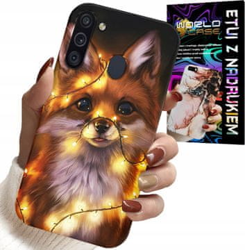 shumee OVITEK ZA SAMSUNG GALAXY A21 - OVITEK Z LJUBKO LISICO IN GOZDNIMI ŽIVALMI + STEKLO