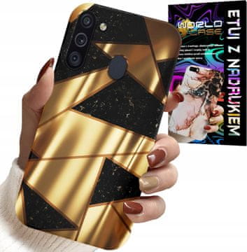 shumee OVITEK ZA SAMSUNG GALAXY A21 - ZLATI ELEGANTNI VZORCI + HIDRO FOLIJ