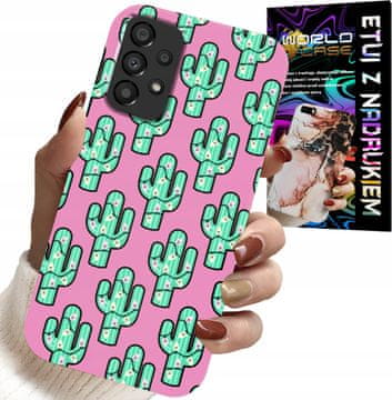 shumee OVITEK ZA SAMSUNG GALAXY A23 5G - KAKTUSI, KAKTUS NA ROZA OZADJU + FOLIJ