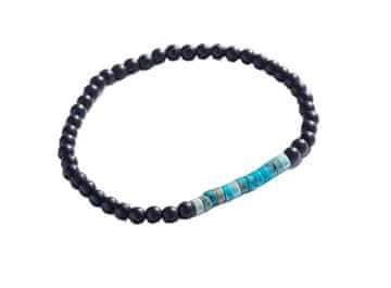 Marc Malone Moška zapestnica iz perlic s turkizno barvo MCGB5101