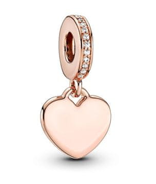Pandora Pozlačen obesek Srce vrtnica 788761C01