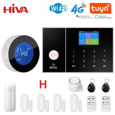 KJB 4G WiFi pametni domaci alarmni sistem – Tuya Smart Life App Burglar Kit s PIR in senzorjem za vrata, deluje z Alexo