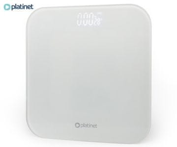 Platinet PBSW osebna tehtnica, LCD prikazovalnik, do 180kg, 28x28cm, bela