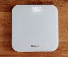 Platinet PBSW osebna tehtnica, LCD prikazovalnik, do 180kg, 28x28cm, bela