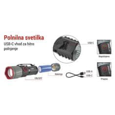 Emos LED polnilna svetilka, kovinska, 300 lm, 700 mAh