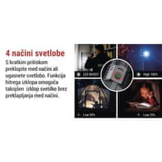 Emos LED polnilna svetilka, kovinska, 300 lm, 700 mAh