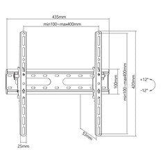 S-box stenski nosilec PLB-2544T-2 (32”-70”/45kg/400×400)