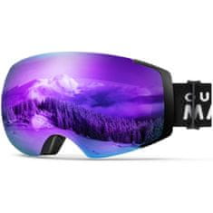 Outdoor master Smučarska Očala Pro Snow + prozorna leča, Black&Grey okvir in Grey/Purple Revo leča