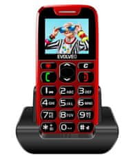 Evolveo EasyPhone telefon na tipke s polnilnim stojalom, rdeč