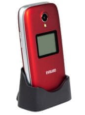 Evolveo EasyPhone FS preklopni mobilni telefon s polnilno postajo, rdeč