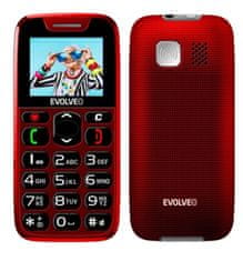 Evolveo EasyPhone telefon na tipke s polnilnim stojalom, rdeč