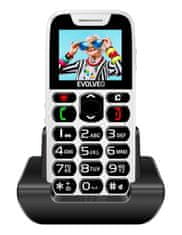 Evolveo EasyPhone telefon na tipke s polnilnim stojalom, bel