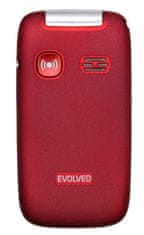 Evolveo EasyPhone FS preklopni mobilni telefon s polnilno postajo, rdeč