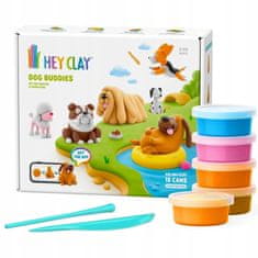 sarcia.eu Hey Clay Psi prijatelji, PSI Igriva plastična masa + dodatki, modelirna glina, 15 barv