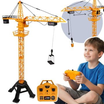 Mega Creative Gradbeni stroj, daljinsko upravljani DVIŽNI ŽERJAV z daljinskim upravljalnikom, žerjav za otroke VELIKI 128 cm