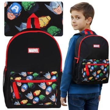 MARVEL COMICS Avengers Marvel ŠOLSKA TORBA, črna šolska torba za fante, za IZLETE 39x29x10cm