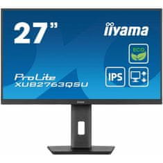 iiyama Monitor 68,6 cm (27,0) XUB2763QSU-B1 2560x1440 100Hz IPS 2ms HDMI DisplayPort 2xUSB3.0 Pivot Zvočniki sRGB96% ProLite