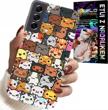 shumee OVITEK ZA SAMSUNG GALAXY S21 FE - HRBTNA STRAN Z LJUBKIMI MAČKAMI, MAČKE, OVITEK