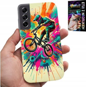 shumee OVITEK ZA SAMSUNG GALAXY S21 FE - BMX KOLESA TRIKOVI PROMOCIJSKI ŠPORT + STEKLO
