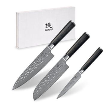 shumee Shiori 3-Set 撓 Kuri Murō + Santoku + Sifu - komplet treh nožev iz damaščanskega jekla