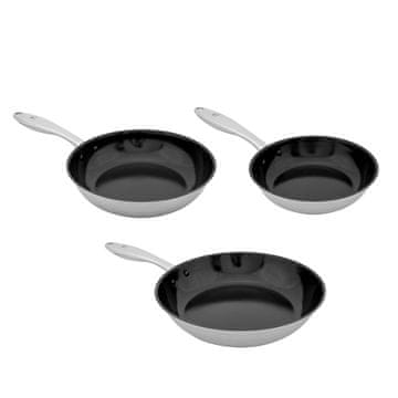 shumee Set ponev Shiori 撓 iz nerjavečega jekla 304 s keramično prevleko, indukcijska 20 cm, 24 cm, 28 cm