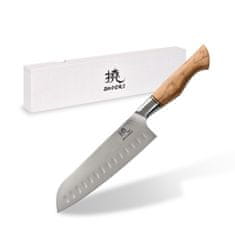shumee Shiori 撓 Shibuki Santoku - univerzalni, večnamenski kuharski nož iz sandvik jekla 14C28N