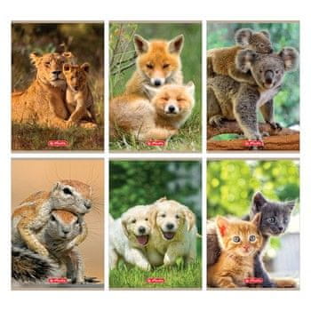 shumee Herlitz zvezek A5, 32 listov, dvojna vrstica, vzorci živali