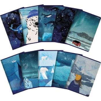 shumee Zvezek Winter Sailor A5 60K s črtami in robom zgoraj 2000