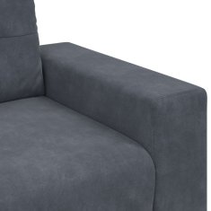 Vidaxl Kavčna garnitura 3 szt. Temno siva 221 x 80 x 80 cm Žamet