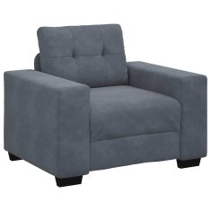 Vidaxl Kavčna garnitura 3 pcs Temno siva 221 x 80 x 80 cm Žamet