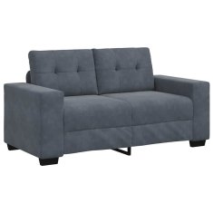 Vidaxl Kavčna garnitura 3 pcs Temno siva 221 x 80 x 80 cm Žamet