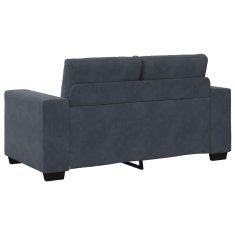 Vidaxl Kavčna garnitura 3 pcs Temno siva 221 x 80 x 80 cm Žamet