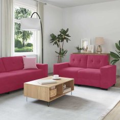 Vidaxl Kavčna garnitura 3 pcs Vetrna rdeča 221 x 80 x 80 cm Žamet