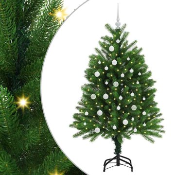 Vidaxl Božično drevo med 150 LED z stojalom Zelena 120 cm PE