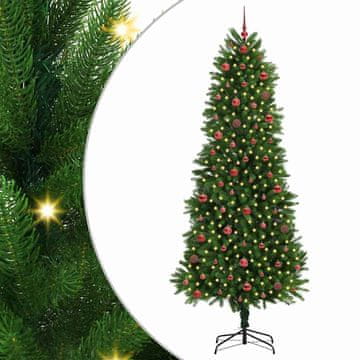 Vidaxl Božično drevo med 300 LED z stojalom Zelena 240 cm PE