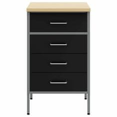 Vidaxl Delovna miza s predalom Črna in siva 50 x 55 x 85 cm