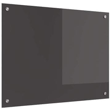 Vidaxl Kuhinjski panel Temno siva 80 x 60 cm kaljeno steklo