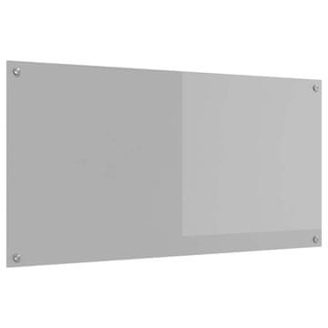 Vidaxl Kuhinjski panel Svetlo siva 120 x 60 cm kaljeno steklo