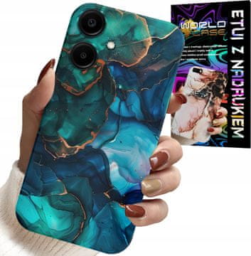 shumee OVITEK ZA SAMSUNG GALAXY A06 5G - MODRO ZELEN MARMORNI VZORCI NA HRBTNI STRANI