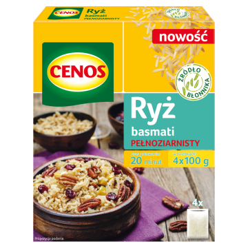 shumee CENOS polnozrnati basmati riž - 400 g (4x100 g) - vir vlaknin