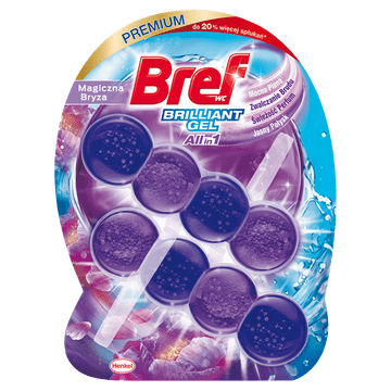 shumee Bref Brilliant Gel - Magic Breeze: 4-v-1 obešalnik za straniščno školjko, 2x42 g