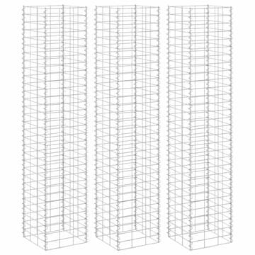 Vidaxl vidaXL Visoki gabionski lonci, 3 kosi, 30x30x150 cm, železo