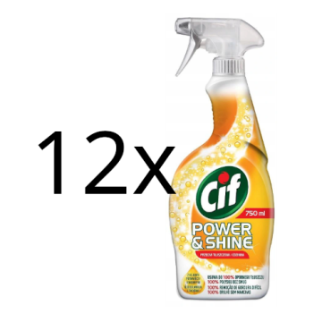 shumee CIF Power & Shine - 12x sprej za kuhinjo, odstranjevalec maščobe, 750 ml