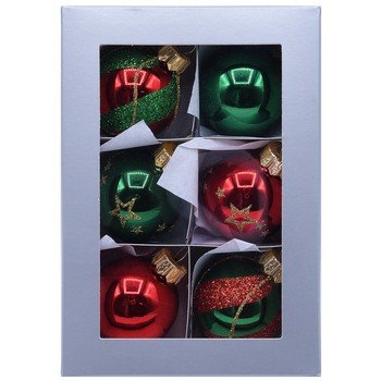 shumee Vitbis steklene kroglice za dekoracijo, preproste premer 40 mm/6 kosov, mešanica