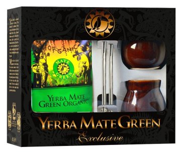 shumee Komplet za dva: Yerba Mate Organic 400 g, 2 x Matero (naključni vzorec), 2 x Bombilla - Organic Mate Green