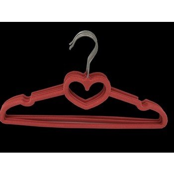 shumee Obešalnik Comfort Living Flocked 4 kosi, rdeč